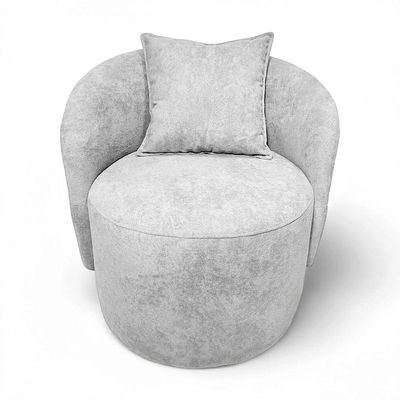 Poltrona Decorativa Para Sala Quarto Aisha Orgânica Élpis Móveis Boucle Prata