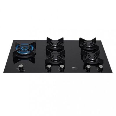Cooktop 5 Bocas Tripla Chama Infinity Mesa Vidro Fischer Preto Bivolt