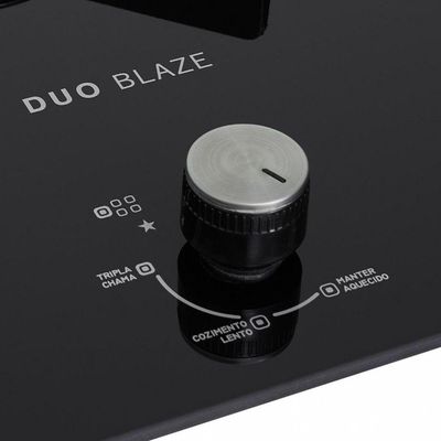 Cooktop 5 Bocas Tripla Chama Infinity Mesa Vidro Fischer Preto Bivolt
