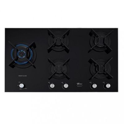 Cooktop 5 Bocas Tripla Chama Infinity Mesa Vidro Fischer Preto Bivolt