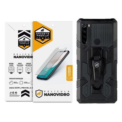 Kit Capa Clip e Pelicula Nano Vidro Xiaomi Redmi Note 8 - Gshield