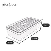 Organizador de Geladeira com Tampa 2,8L Médio Transparente Frutas Legumes Crippa
