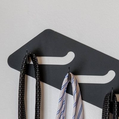 Suporte Cabideiro 4 Ganchos de Parede Preto Roupas Banheiro Quarto Lavanderia