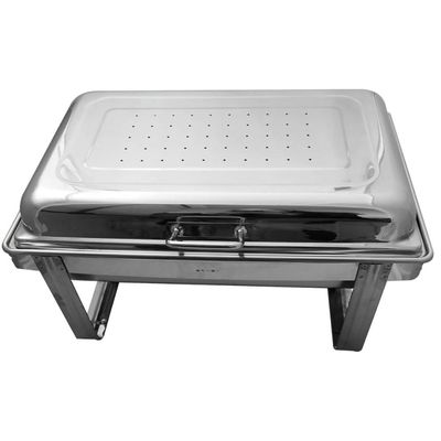 Rechaud Retangular Duplo 8L com 2 Cubas 1/2 Banho Maria Aço Inox Savoy Brinox