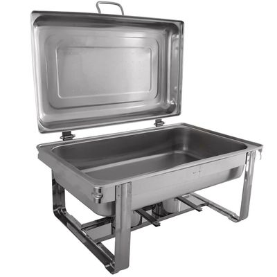 Rechaud Retangular Duplo 8L com 2 Cubas 1/2 Banho Maria Aço Inox Savoy Brinox