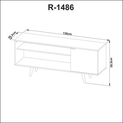 Rack Para TV até 42'' Com 1 Portas R1486 Amêndoa
