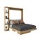 Cama Articulada de Casal com 4 Prateleiras e 2 Nichos CM8014 Amêndoa Tecnomobili
