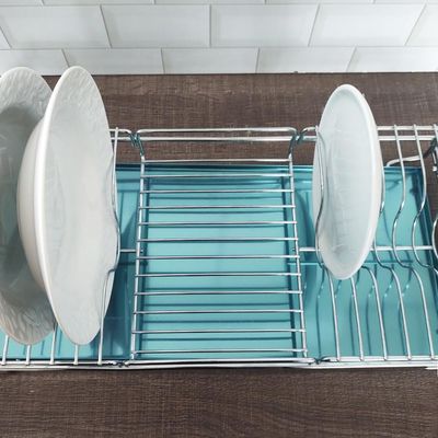 Escorredor de Louças Embutido no Armário 57cm 12 Pratos Bandeja Inox Corrediças Deslizante