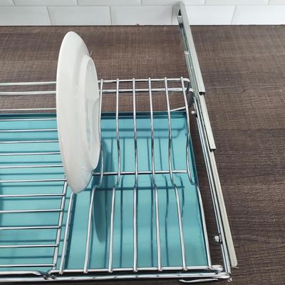 Escorredor de Louças Embutido no Armário 57cm 12 Pratos Bandeja Inox Corrediças Deslizante