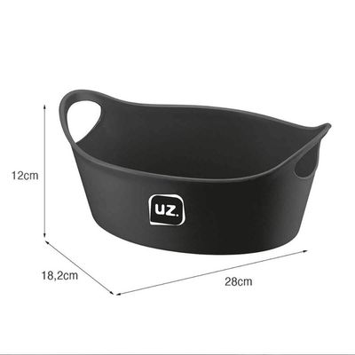 Kit 24 Cestos para Servir Batata Frita Porções Preto 28x12cm Restaurante Bar Lancheria Plus M Uz