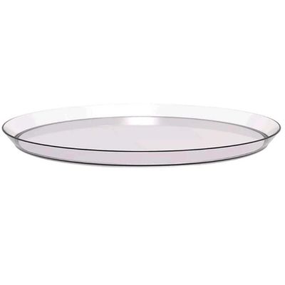 Kit 48 Bandejas Redondas 34cm Incolor Restaurante Bar Lanchonete Crippa Glassy