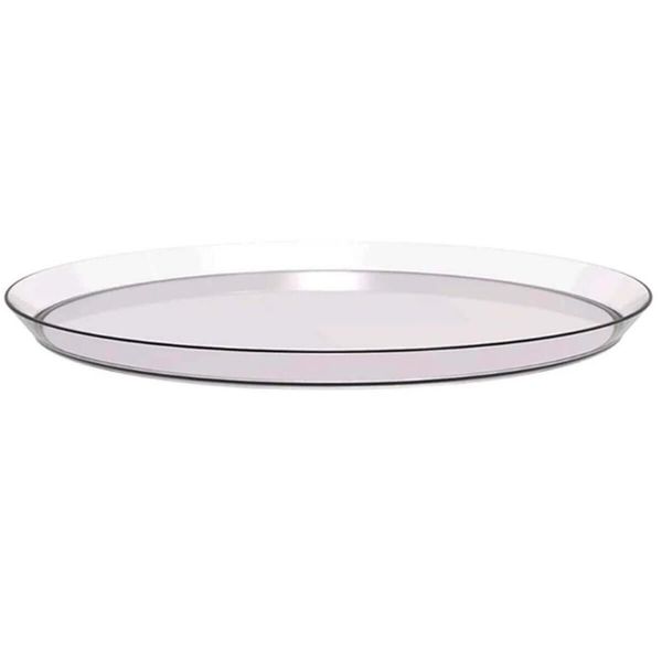 Kit 48 Bandejas Redondas 34cm Incolor Restaurante Bar Lanchonete Crippa Glassy