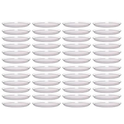 Kit 48 Bandejas Redondas 34cm Incolor Restaurante Bar Lanchonete Crippa Glassy