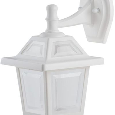 Arandela 22x39cm Luminária De Parede Branca Lente Fosca Lâmpada E27 Ravena Dital