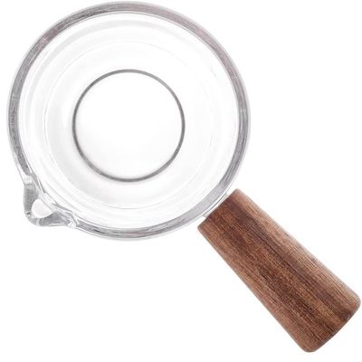 5 Molheiras Lyor de Vidro 100ml Cabo de Bambu Restaurante Cremeira Caldas Molhos