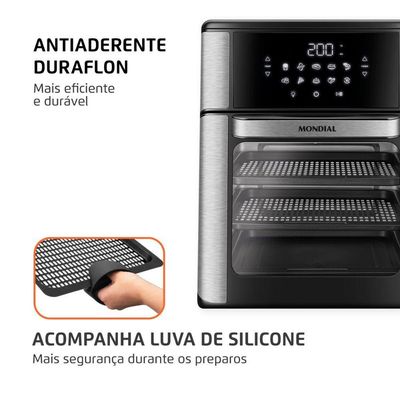 Fritadeira Mondial Air Fryer Oven 12 Litros Afon Preto/inox 220V