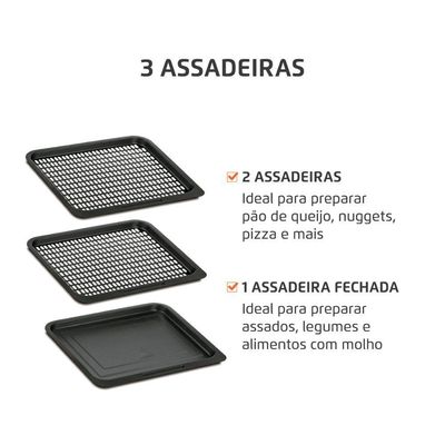 Fritadeira Mondial Air Fryer Oven 12 Litros Afon Preto/inox 220V