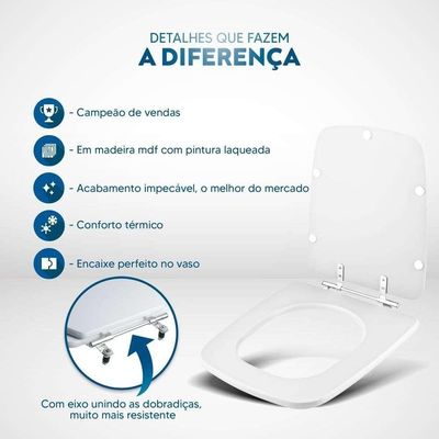 Tampa De Vaso Em Mdf Boss Branco Para Bacia Incepa
