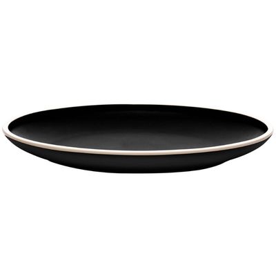 Prato de Sobremesa 21,5cm Melamina Class Preto Raso Lanches Bolos Tortas Petiscos Wolff
