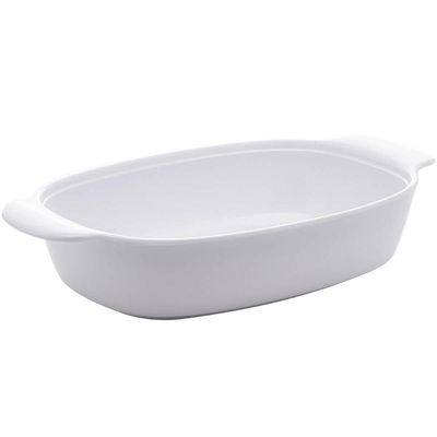 Conjunto 12 Travessas Melamina Branca com Alça Oval 31,5x18cm Milão Lyor