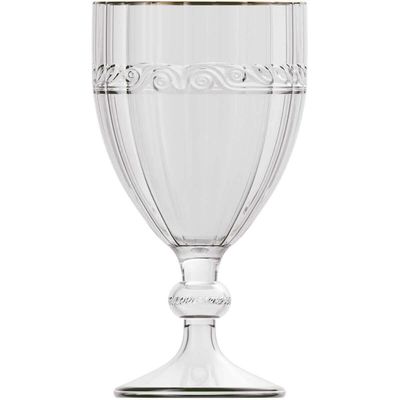 Kit 24 Taças Cristal 330ml Fio de Ouro Imperial Lyor Avulsa Servir Sucos Água Drinks Mesa Posta