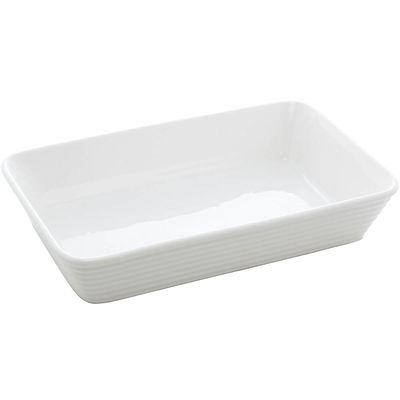 8 Travessas Refratárias de Porcelana Branca 29x20x5cm Restaurantes Buffet Línea Lyor Servir