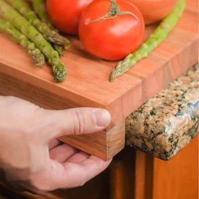 Tábua de Corte 40x40cm com Encaixe L Bancadas Mesa Prancha de Carne Zanline
