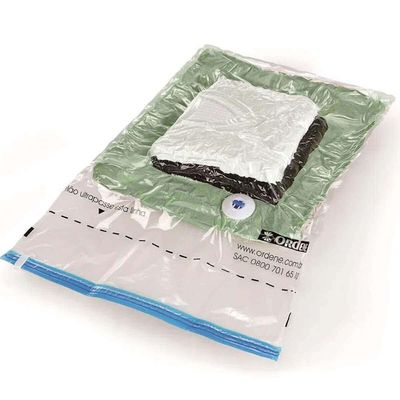 3 Sacos Ordene Vac Bag para Roupas Médio 45x65cm A Vácuo Polietileno Reutilizável