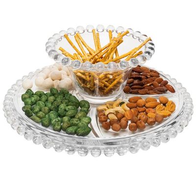 Boleira com Pé e Cúpula Cristal Pearl Wolff 31x25cm Prato para Bolos Doces