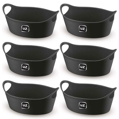 Kit 6 Cestos Batata Frita Preto 28x12cm Restaurantes Bares Lancherias Plus M Uz Utilidades
