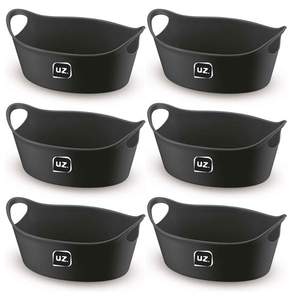 Kit 6 Cestos Batata Frita Preto 28x12cm Restaurantes Bares Lancherias Plus M Uz Utilidades
