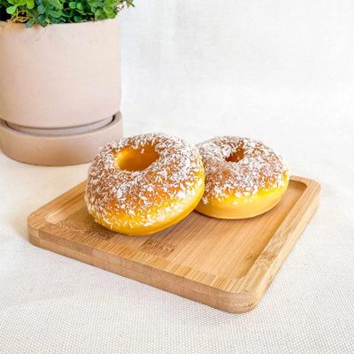 Bandeja de Bambu Square Lyor 17x17cm Prato Pequeno Quadrado para Servir Casa Eventos