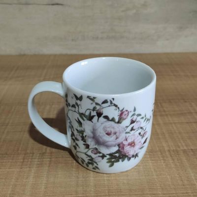 Xícara Grande Porcelana de Chá Café Florida 360ml Branca Caneca Germer Garden Urban