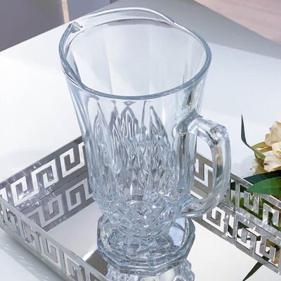 Conjunto Jarra 1,25L e 6 Copos de Vidro 260ml Lyor Diamante para Servir Sucos Água