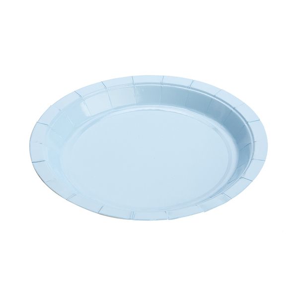 Prato de Papel Silver Liso Azul Bebê com 10 Unidades Prato de Papel Silver Liso Azul Bebê com 10 Unidades