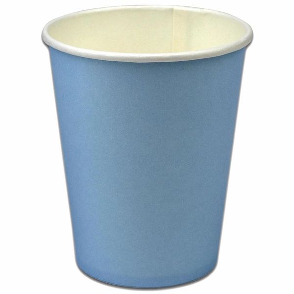 Copo de Papel Silver Liso Azul Bebê com 10 Unidades
