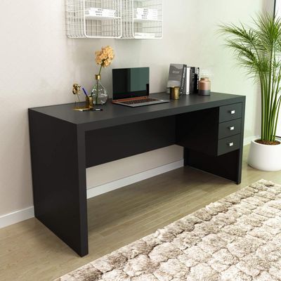 Mesa para Escritório com 3 Gavetas ME4113 Preto Tecnomobili
