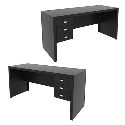 Mesa para Escritório com 3 Gavetas ME4113 Preto Tecnomobili