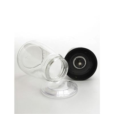 Kit 2 Moedores de Temperos 170ml Lyor em Vidro com Moinhos de Cerâmica e Tampas Pretas