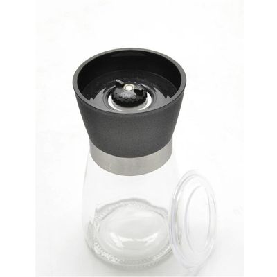 Kit 2 Moedores de Temperos 170ml Lyor em Vidro com Moinhos de Cerâmica e Tampas Pretas