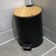 2 Lixeiras Redondas de Metal com Pedal 5L Tampa de Bambu Lyor Preta e Branca Balde Banheiro