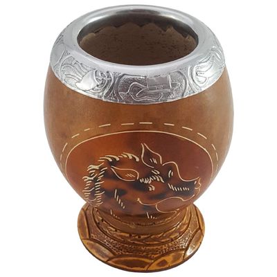 Cuia Para Chimarrão Terere Mate Coquinho Com Pé Média Marrom