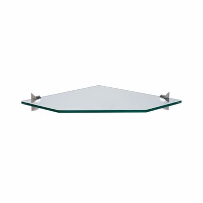 Prateleira Canto Tramontina Glass 25x25x2cm Vidro com Suporte Cromado