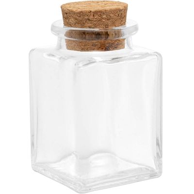 Mini Porta Tempero 90ml de Vidro com Tampa de Rolha Lyor para Guardar Especiarias