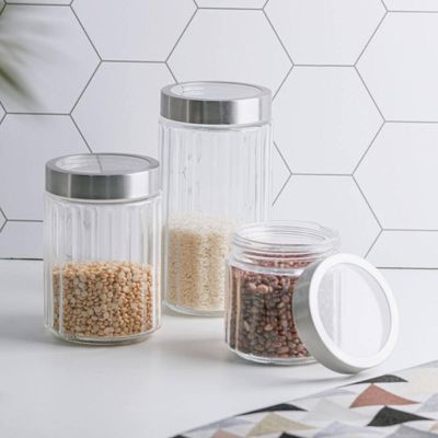 Pote de Vidro Borossilicato Porta Mantimentos Lyor 870ml Tampa Inox Sydney