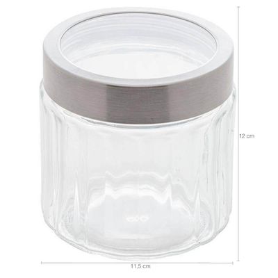 Pote de Vidro Borossilicato Porta Mantimentos Lyor 870ml Tampa Inox Sydney