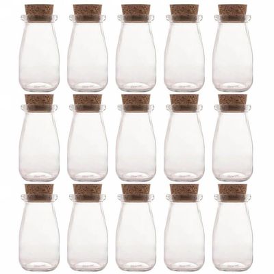 Kit 15 Mini Potes Tampa Rolha 100ml Vidro Lyor Lembrancinhas Porta Mantimentos Decorativo