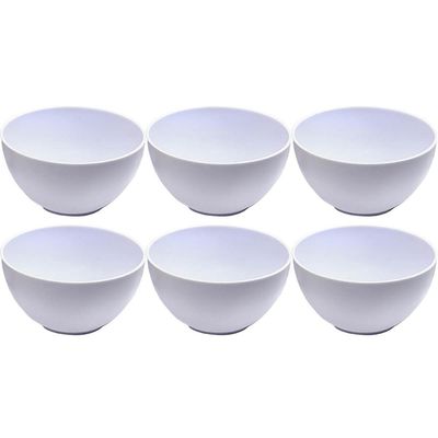 Kit 6 Cumbuquinhas Brancas 356ml Tigelas de Plástico Pequenas Sobremesa Multiuso Cinquetti