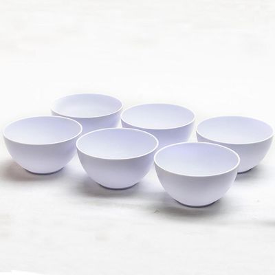 Kit 6 Cumbuquinhas Brancas 356ml Tigelas de Plástico Pequenas Sobremesa Multiuso Cinquetti
