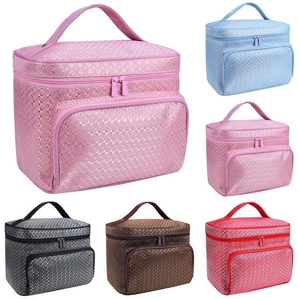 Bolsa de Maquiagem Grande para Mulheres - Estojo de Beleza azul